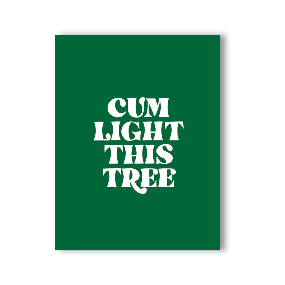 KushKards Cum Light This Tree Naughty Greeting Card – Green