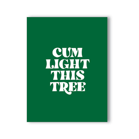 KushKards Cum Light This Tree Naughty Greeting Card – Green