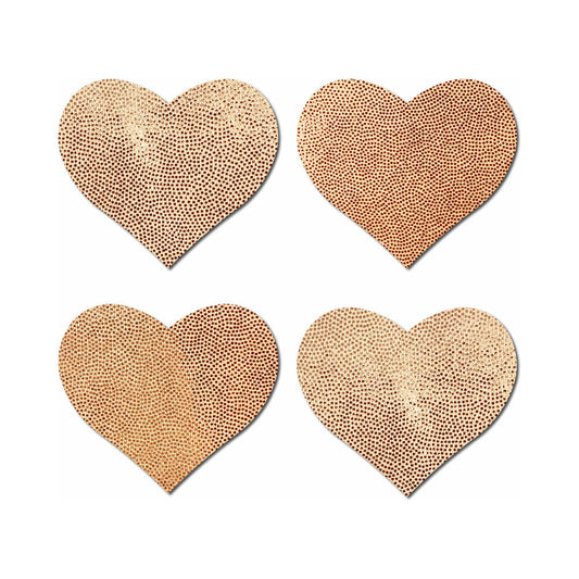 Pastease Petites Liquid Hearts Nipple Pasties – Rose Gold – 2-Pack