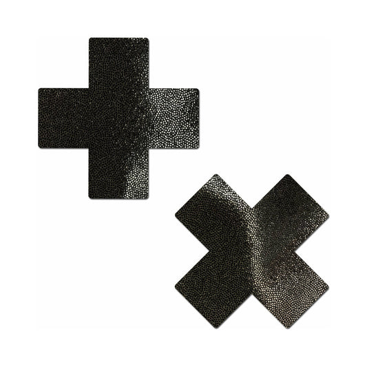 Pastease Everyday Reusable Crosses Pasties – Black
