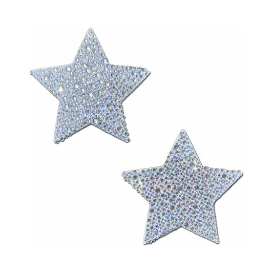 Pastease Crystal Silver Nipple Pasties – Waterproof, Hand-Made, 3 Inches