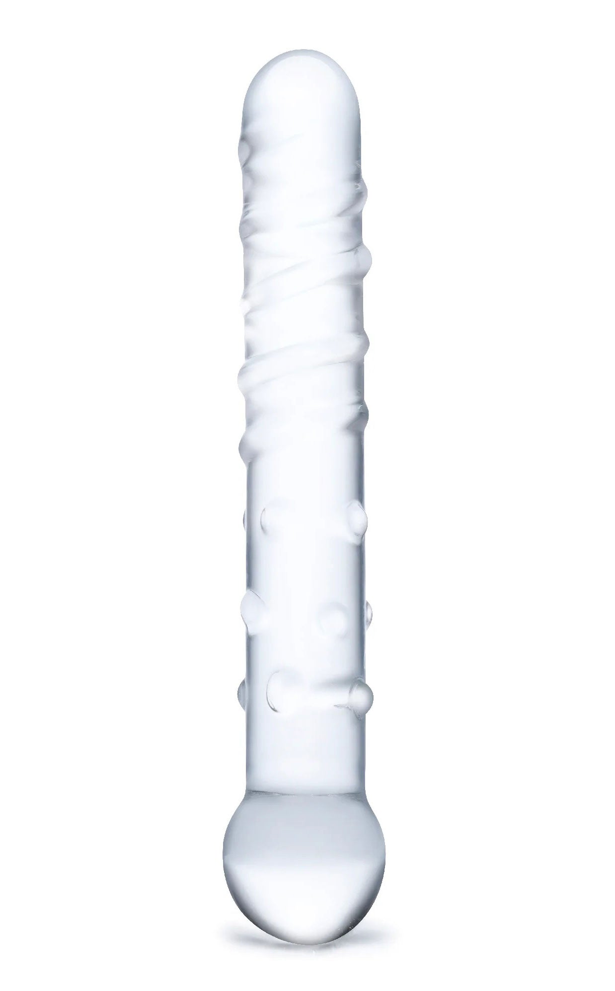 Callisto Clear Glass Dildo – Textured Glass Dildo for Internal Stimulation – Clear