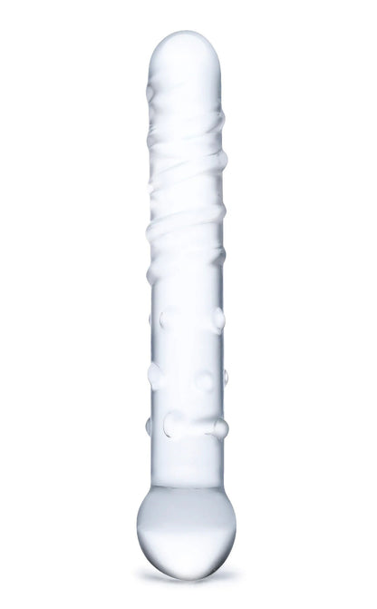 Callisto Clear Glass Dildo – Textured Glass Dildo for Internal Stimulation – Clear