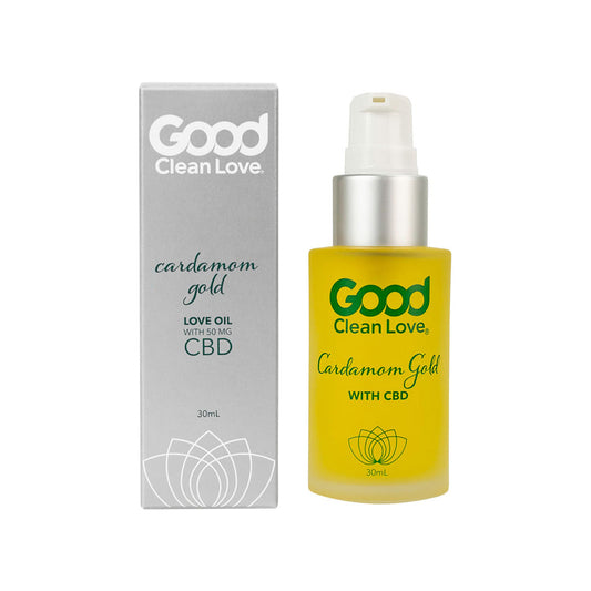 Good Clean Love Cardamom Gold CBD Love Oil – 1 oz – Clear
