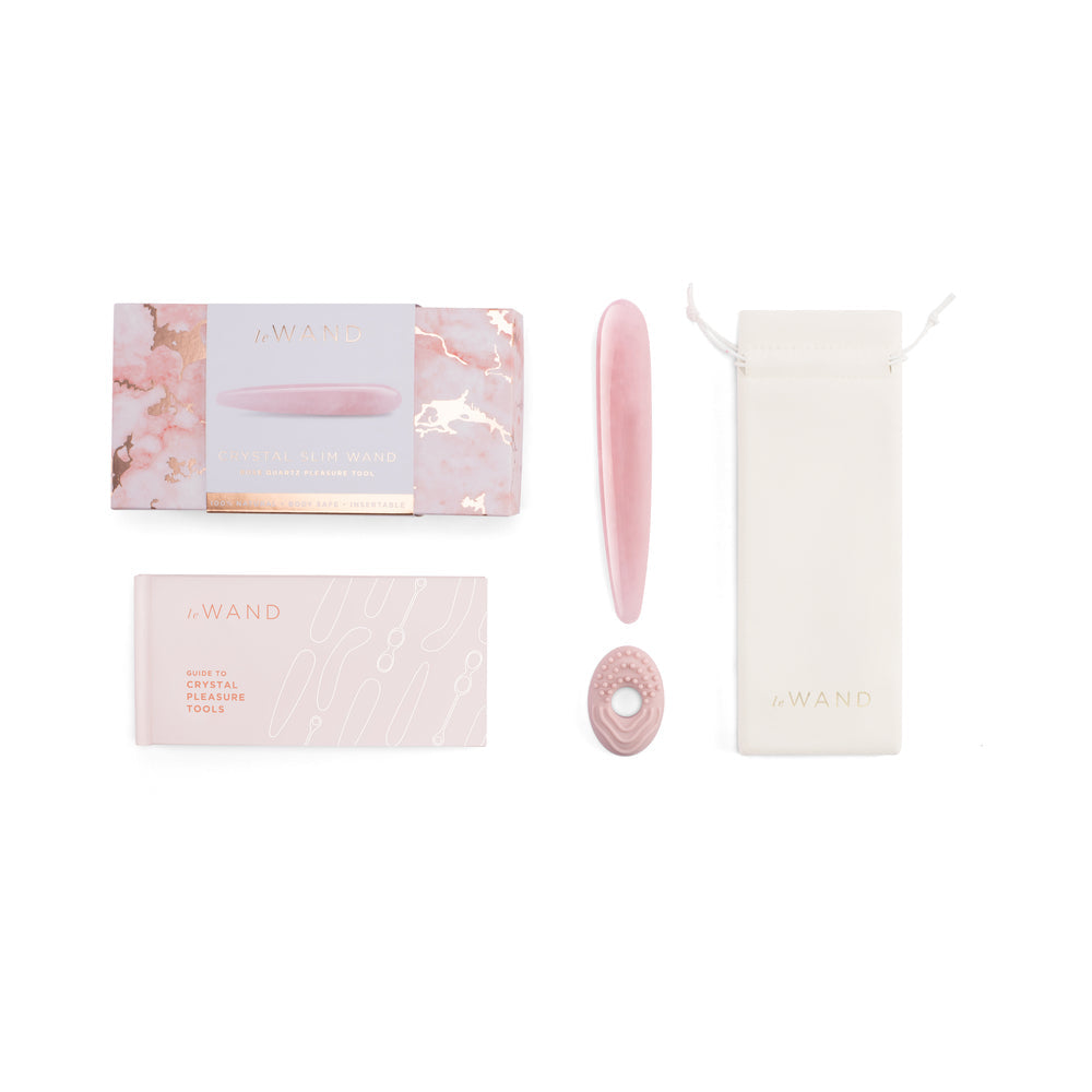 Le Wand Crystal Slim Wand - Beginner-Friendly Crystal Massager - Rose Quartz