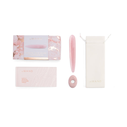 Le Wand Crystal Slim Wand - Beginner-Friendly Crystal Massager - Rose Quartz