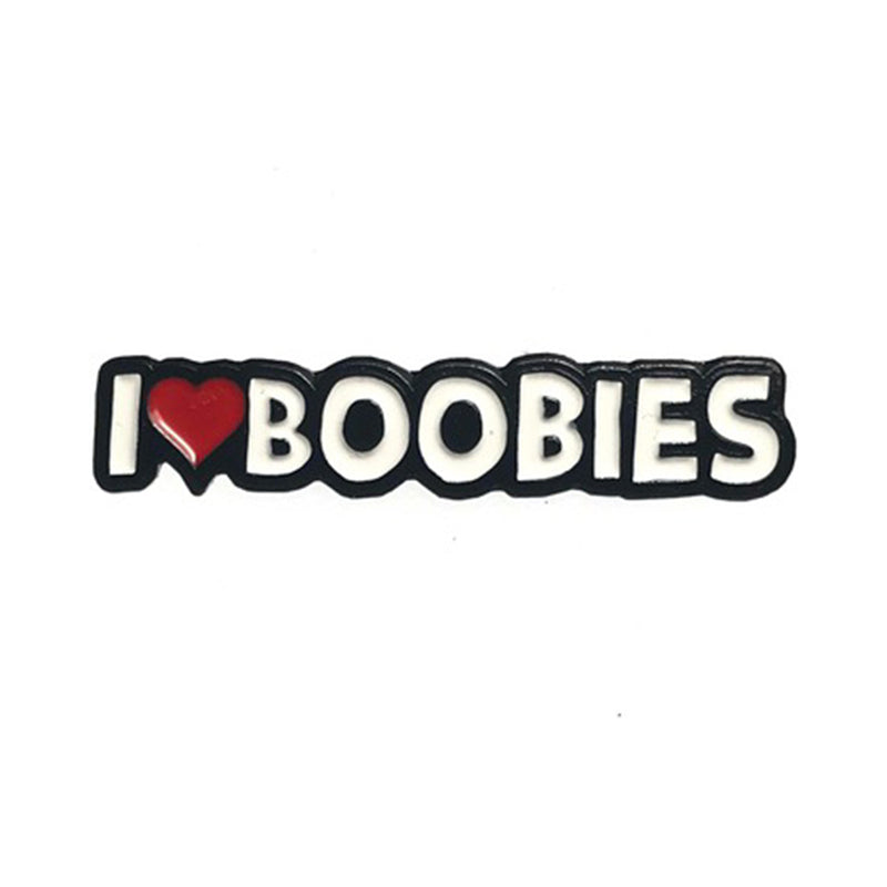 Geeky & Kinky I Heart Boobies Enamel Pin – Multi-Color