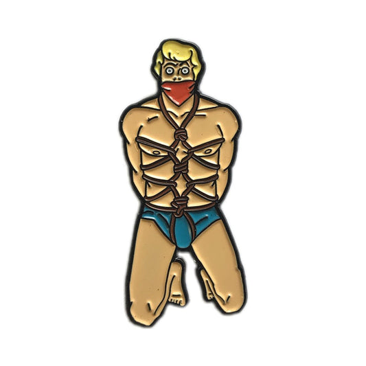Geeky & Kinky The Blonde Guy Enamel Pin – Multi-Color Soft Enamel Pin