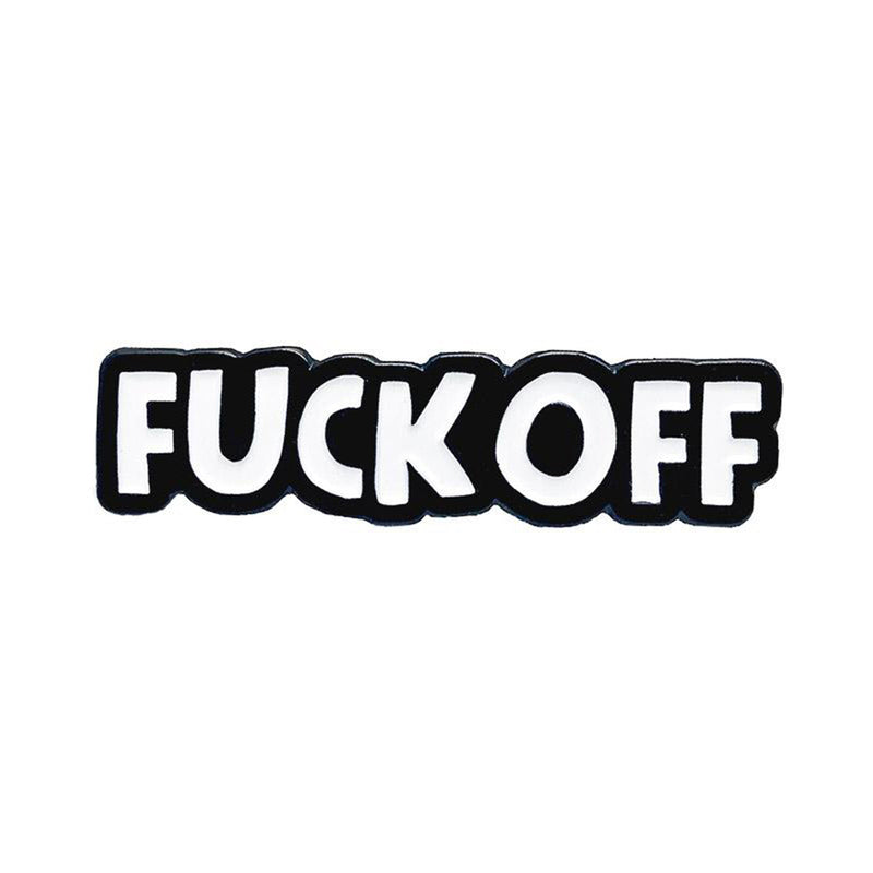 Geeky & Kinky Enamel Pin – "Fuck Off" – White