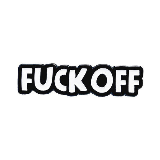 Geeky & Kinky Enamel Pin – "Fuck Off" – White