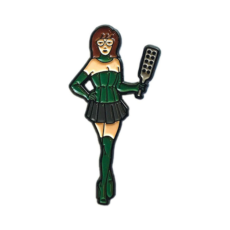 Geeky & Kinky Mistress D Enamel Pin – Green