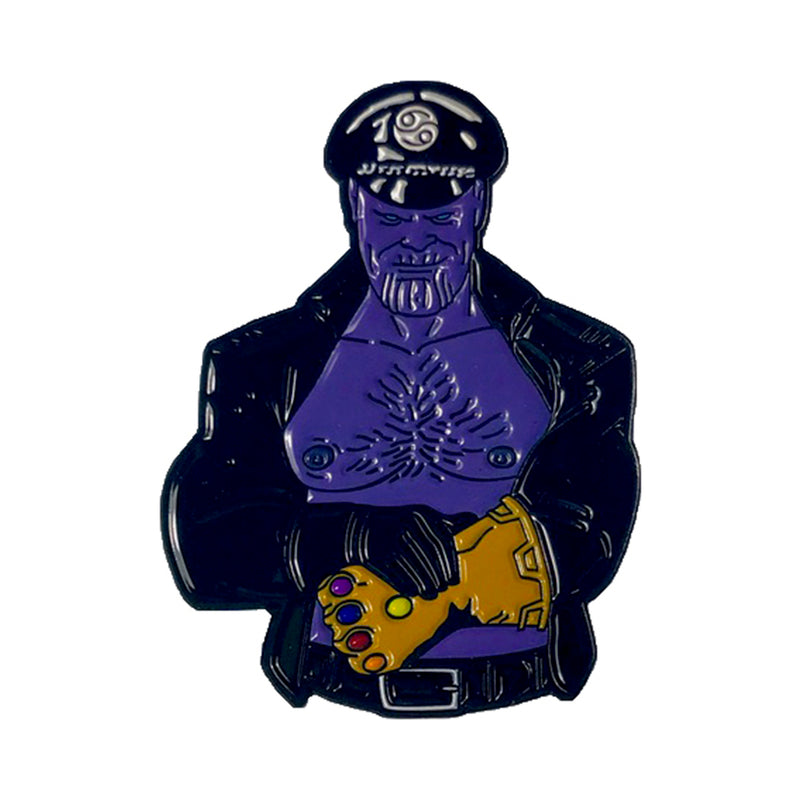 Geeky & Kinky Mad Titan Leather Daddy Enamel Pin – Blue