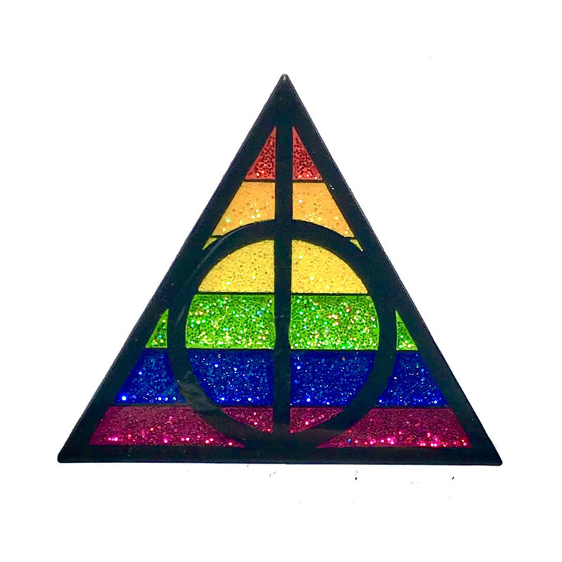 Geeky & Kinky Magic Pride Enamel Pin – Rainbow – 1.5in Soft Enamel with Glitter