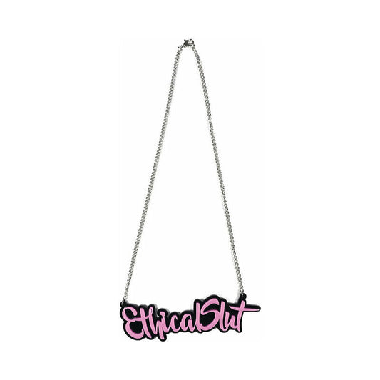 Geeky & Kinky Ethical Slut Necklace – Light Pink Acrylic Necklace