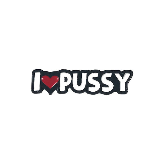 Geeky & Kinky I Heart Pussy Enamel Pin – Multi-Color Soft Enamel Pin