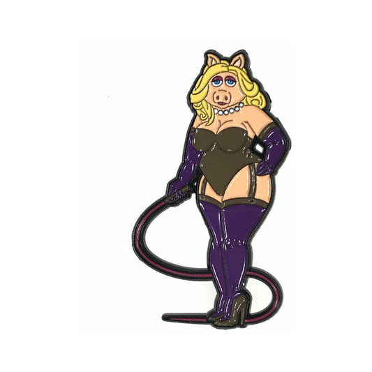Geeky & Kinky Mistress Swine Enamel Pin – Multi-Color Soft Enamel Pin