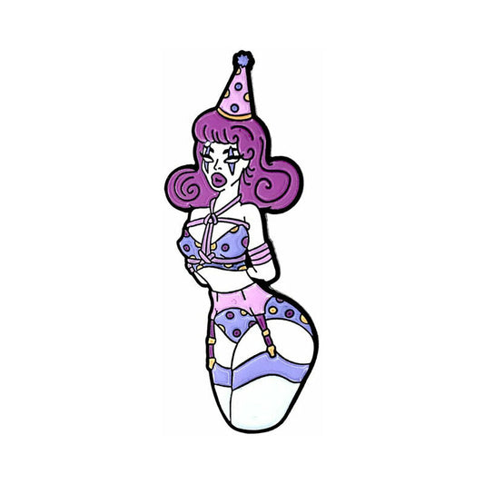 Geeky & Kinky Rope Clown Enamel Pin – Purple