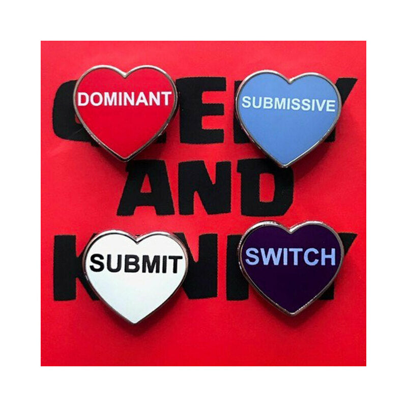 Geeky & Kinky Kinky Hearts Series 5 Enamel Pins – Multi-Color Heart Pins Set