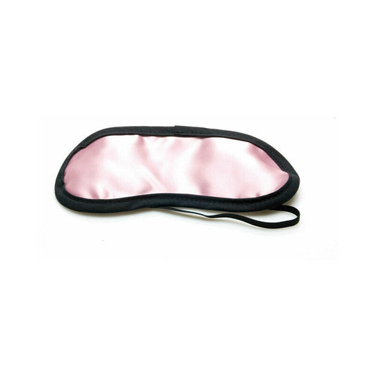 Foxtails Satin Eye Mask – Light Pink with Black Trim