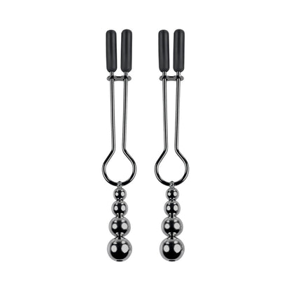 Selopa Beaded Nipple Clamps – Black Chrome – Stainless Steel