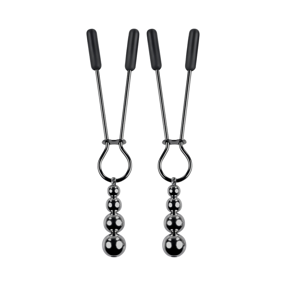 Selopa Beaded Nipple Clamps – Black Chrome – Stainless Steel