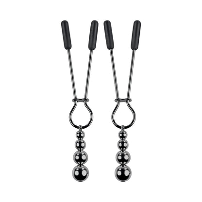 Selopa Beaded Nipple Clamps – Black Chrome – Stainless Steel