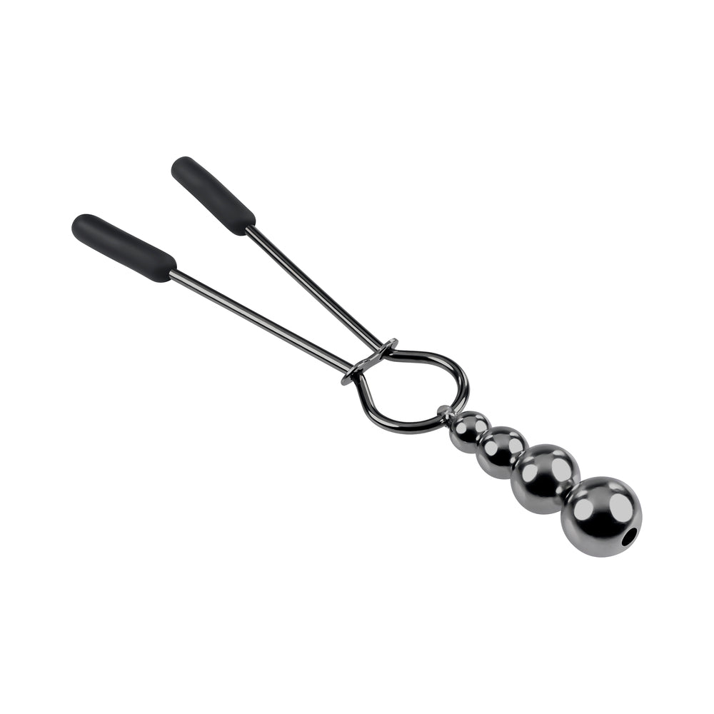 Selopa Beaded Nipple Clamps – Black Chrome – Stainless Steel