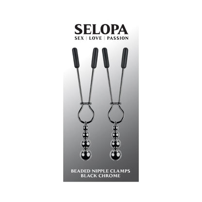 Selopa Beaded Nipple Clamps – Black Chrome – Stainless Steel