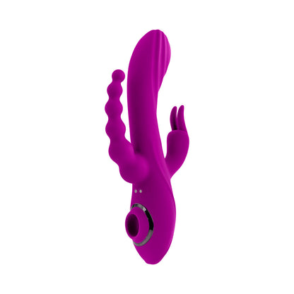 Evolved Fourgasm Rechargeable Triple Stim Vibe with Suction - Purple