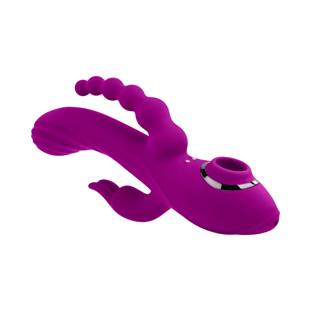 Evolved Fourgasm Rechargeable Triple Stim Vibe with Suction - Purple