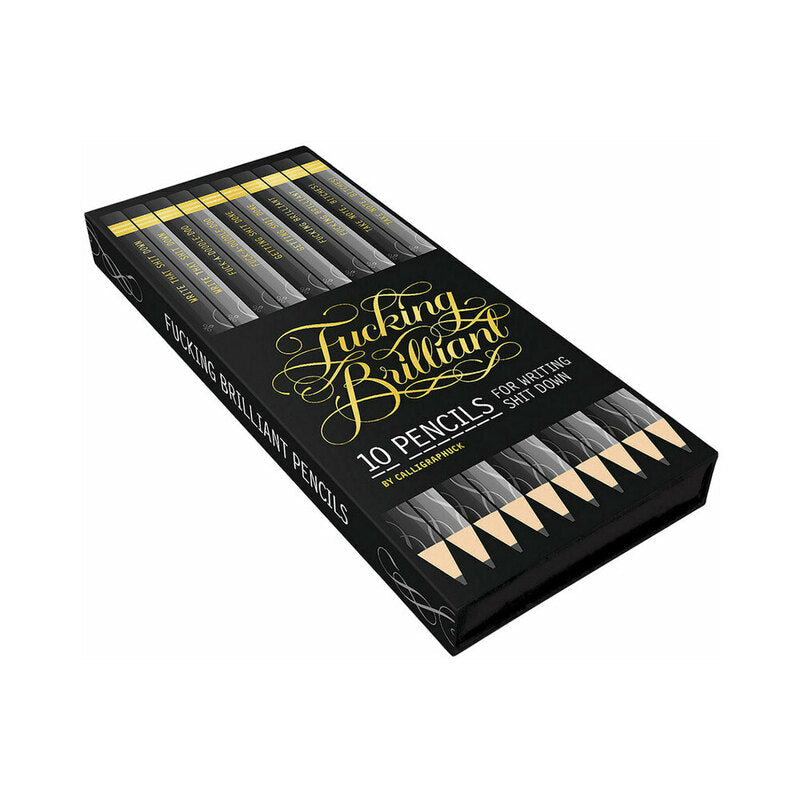 Calligraphuck Inspirational Profanity Pencils 10-Pack with Erasers