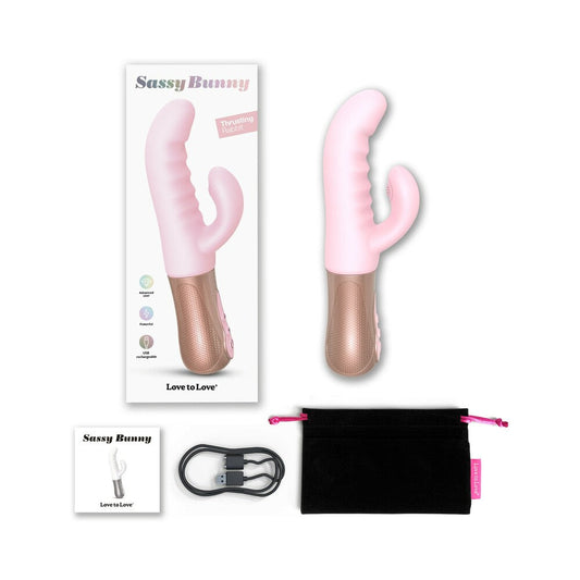 Love to Love Sassy Bunny Thrusting Rabbit - Dual Stimulation - Baby Pink