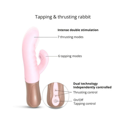 Love to Love Sassy Bunny Thrusting Rabbit - Dual Stimulation - Baby Pink