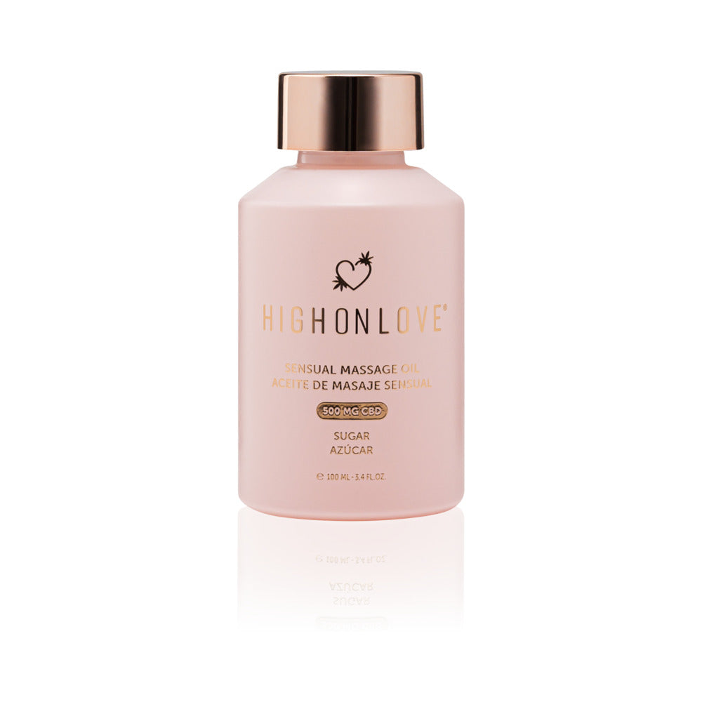 HighOnLove CBD Sensual Massage Oil – Sugar Scent – 3.4 Fl Oz