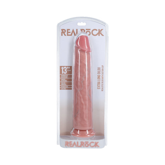 RealRock Extra Long 13 in. Dildo - Beige - Realistic Design with Suction Cup
