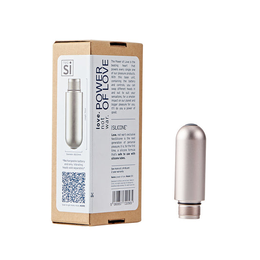 Love Not War POWER OF LOVE Battery Base – Silver/Steel/Chrome