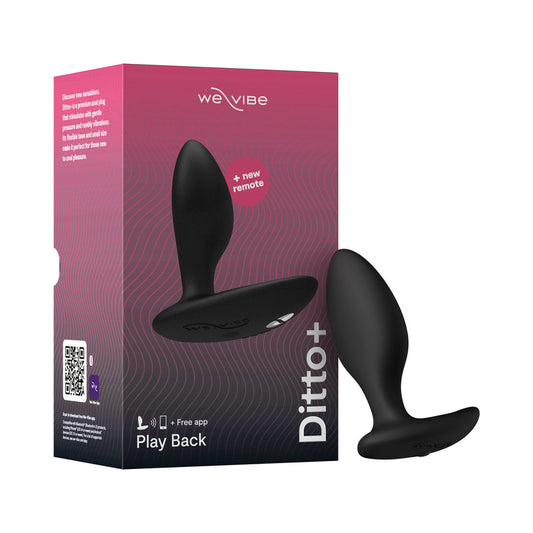 We-Vibe Ditto+ Rechargeable Silicone Vibrating Anal Plug - Satin Black