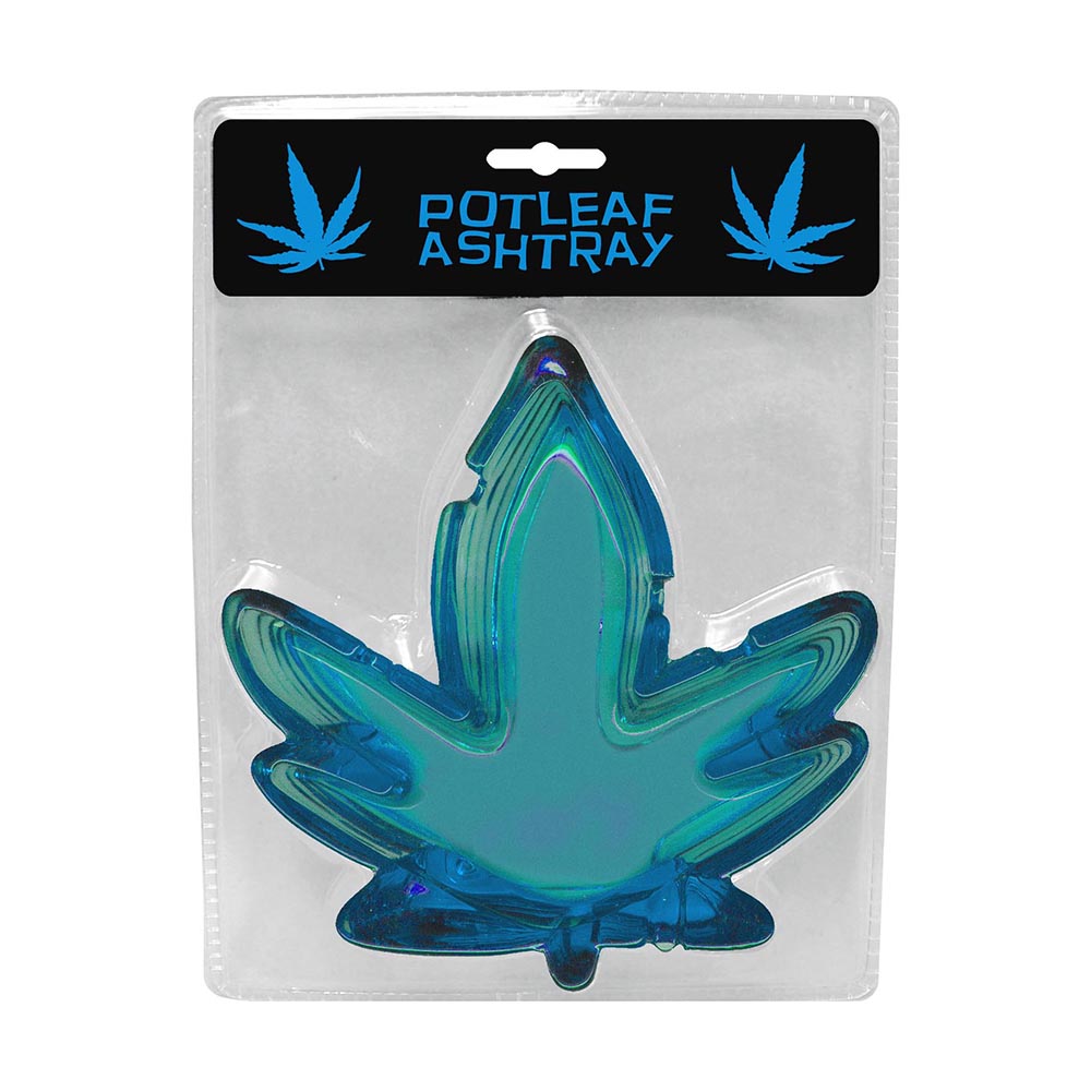 Kheper Games Pot Leaf Ashtray – Blue, 5-Inch Decorative Ashtray
