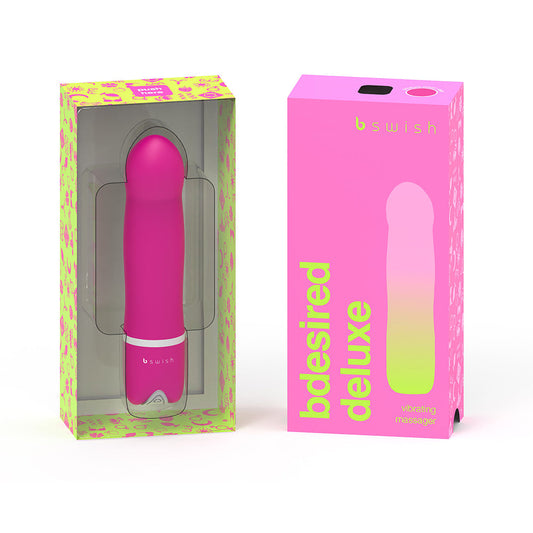 B Swish Bdesired Deluxe Massager – Hot Pink – Waterproof with 6 Functions