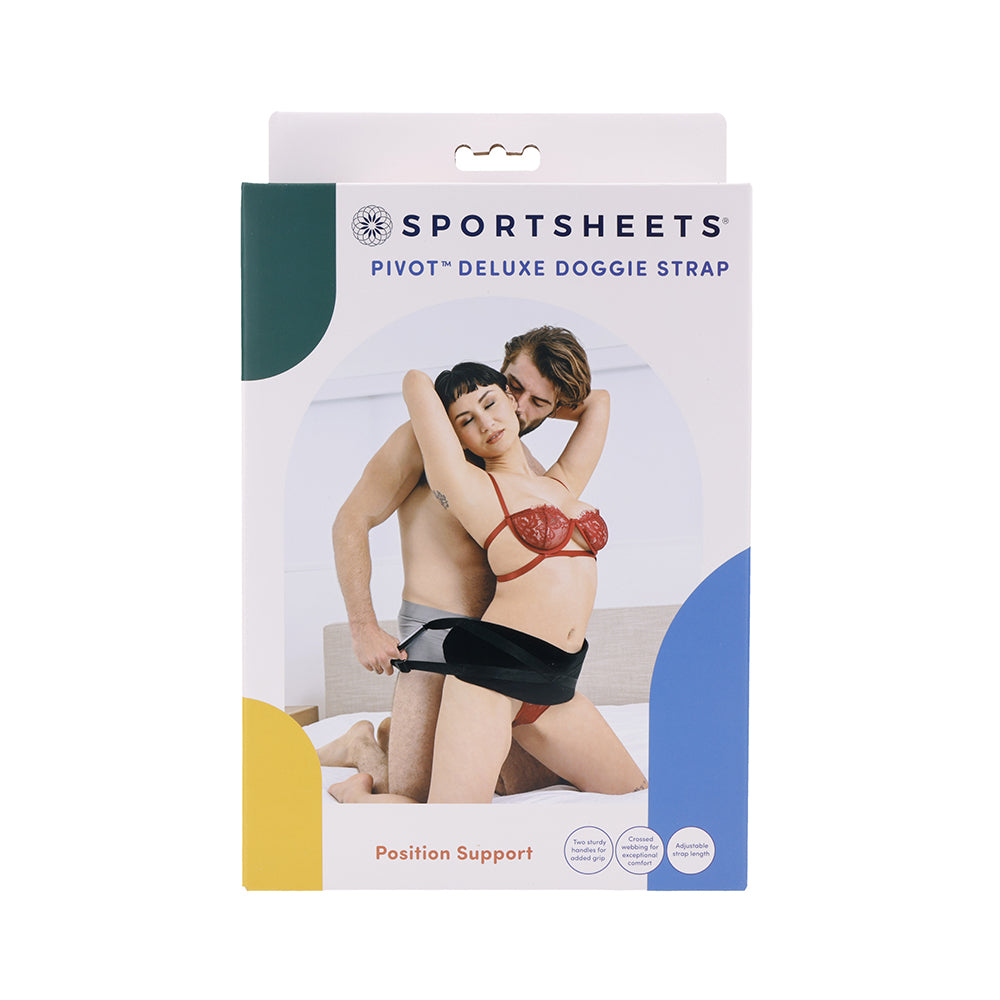 Sportsheets Pivot Deluxe Doggy Strap – Black – Adjustable Comfort Strap