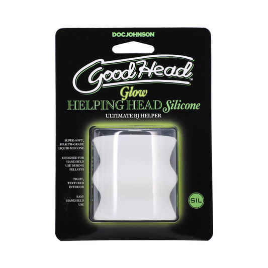 Doc Johnson GoodHead Glow Helping Head Silicone Stroker – White