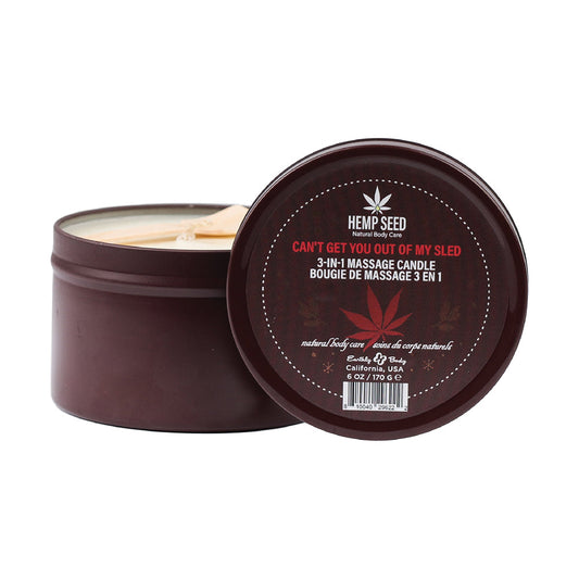 Earthly Body Hemp Seed 3-in-1 Holiday Candle - Sheer Musk and Juicy Pomegranate - 6 oz