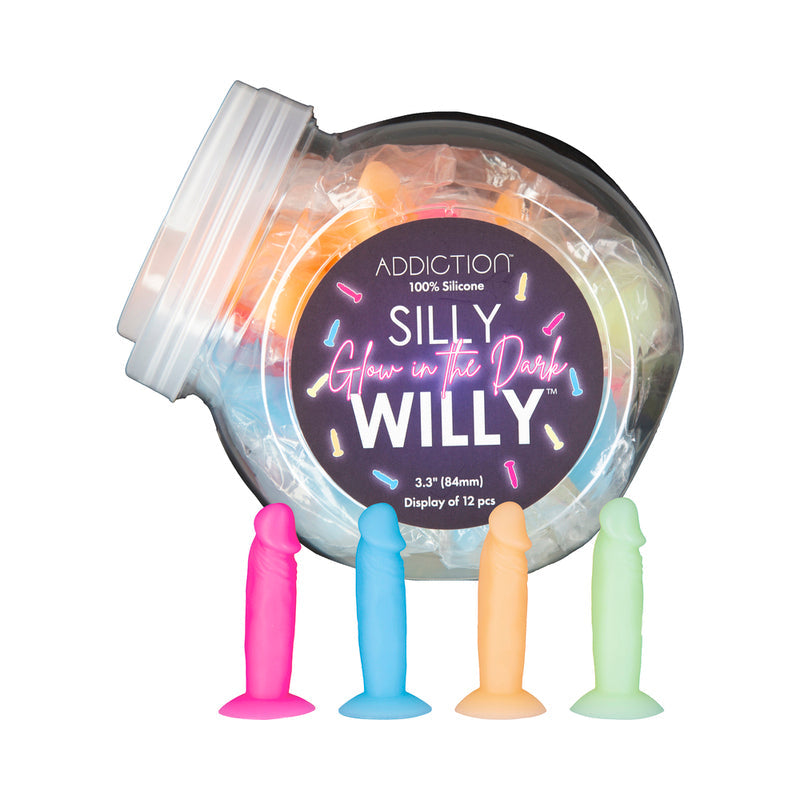 Addiction Silly Willy Glow-in-the-Dark Miniature Dildo – 3.3 in. – Pink