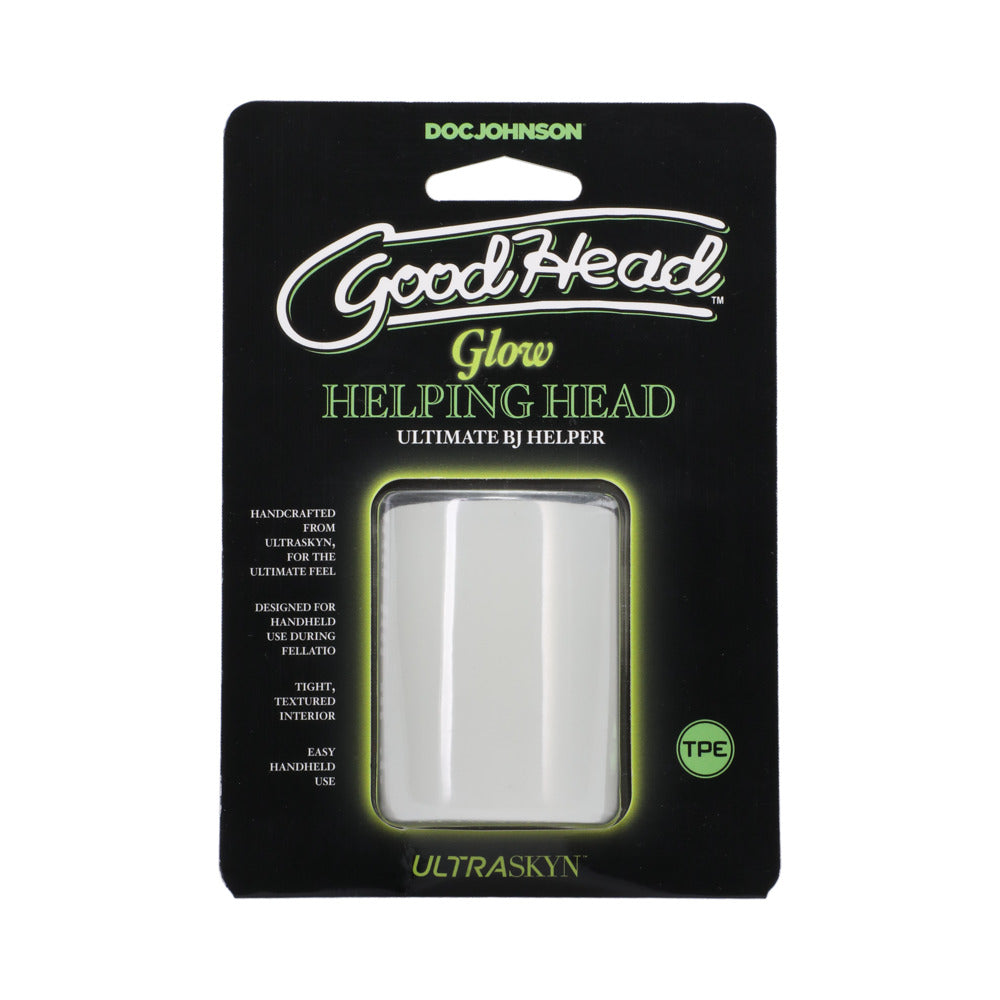 Doc Johnson GoodHead Glow Helping Head Mini Stroker - Frost Green