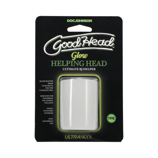 Doc Johnson GoodHead Glow Helping Head Mini Stroker - Frost Green