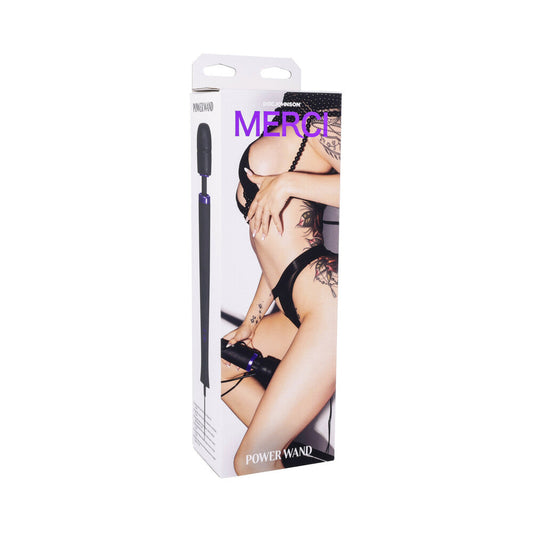 Doc Johnson Merci Power Wand Massager – Black Violet – 8 Vibration Patterns
