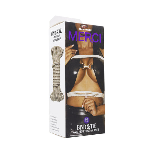 Doc Johnson Merci Bind & Tie Hemp Bondage Rope – 50 Feet – Natural