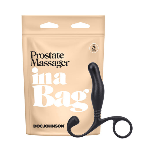 Doc Johnson Prostate Massager In A Bag - Black - Curved Design for Targeted Stimulation