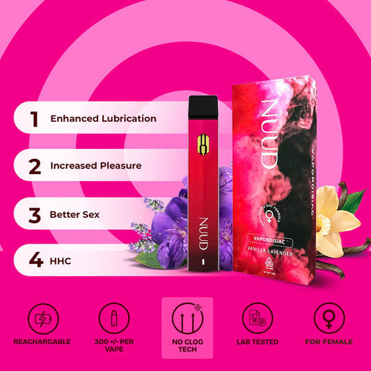 NUUD VAPORDISIAC Vanilla Lavender Disposable Vape - Red