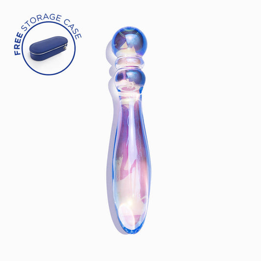 Biird Cecii Beaded Glass Dildo – Light Purple – Handcrafted for Temperature Play